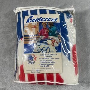 Olympics 1984 Throw‎ Blanket Los Angeles Fieldcrest 45x66 Sports Deadstock New